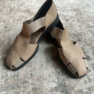 Aerosoles Fisherman Style Leather Comfort Sandal Taupe‎ Size 10